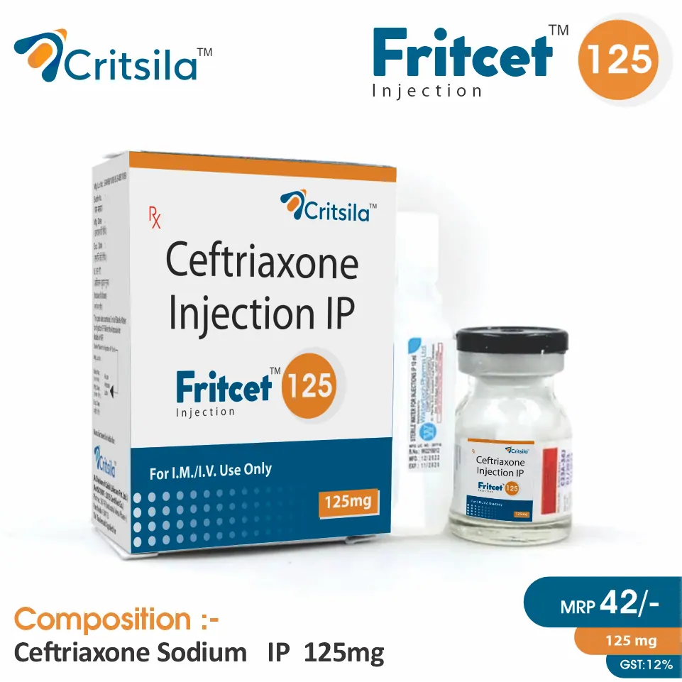 Ceftriaxone (125mg) Injection at Best Price in PCD Pharma Franchise for Bacterial Infections.